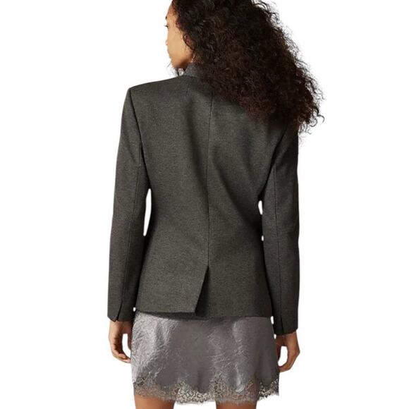 J.Crew Going Out Blazer Size 8 Tall Gray Open Front Stretch Knit Twill Office - Picture 9 of 16